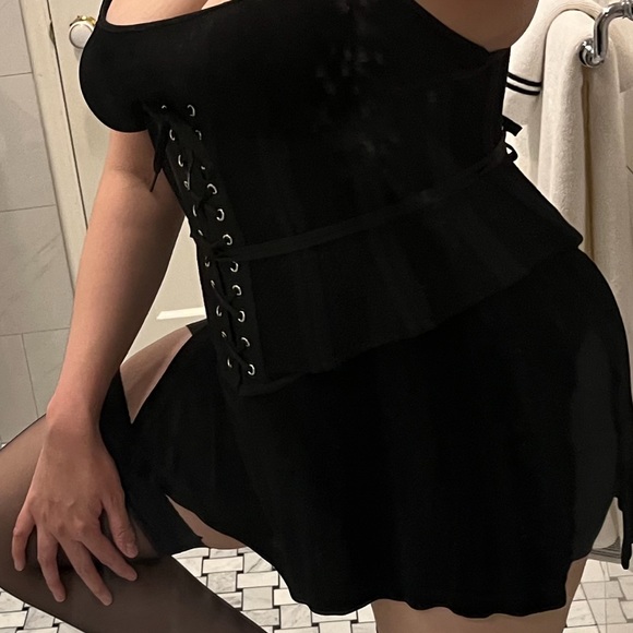 Women’s 26 Double Steel Boned Breathable Mesh Corset (3X-Large, Black Mesh) - Picture 2 of 9